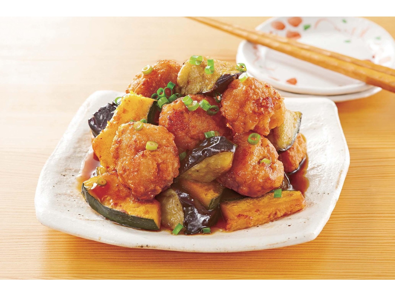 鋳物　錦鶏 ニチレイ 柑橘ポン酢で仕上げる！鶏もも肉と茄子のさっぱり揚げ 270g