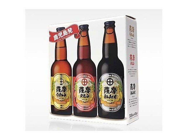 関東甲信越限定取引　ビール　発泡酒　2ケースセット 薩摩酒造 さつまいも発泡酒 薩摩GOLD＆RED＆BLACK 3本飲み比べ