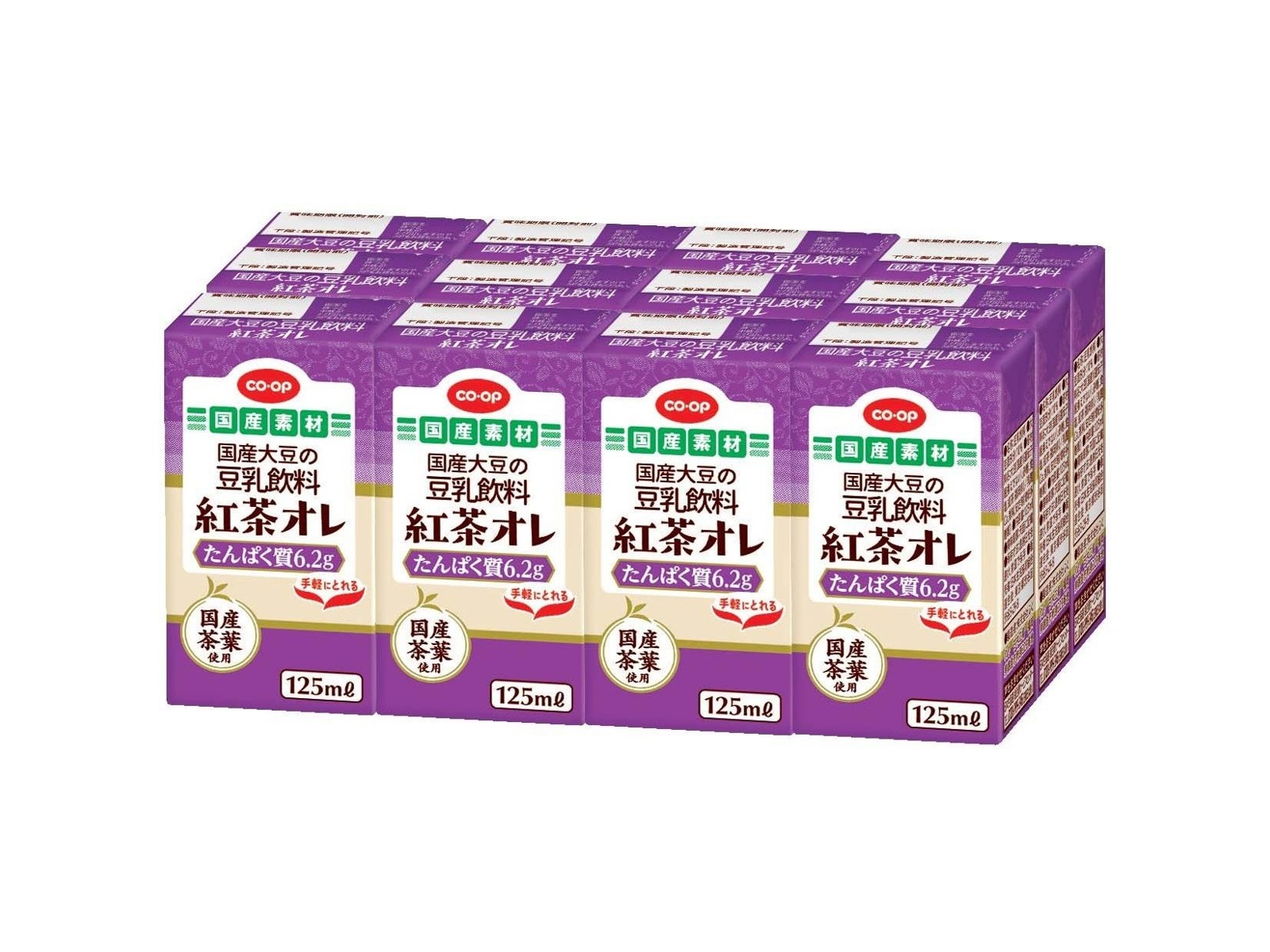 CO・OP 国産大豆の豆乳飲料 紅茶オレ 1箱（125ml×12本入