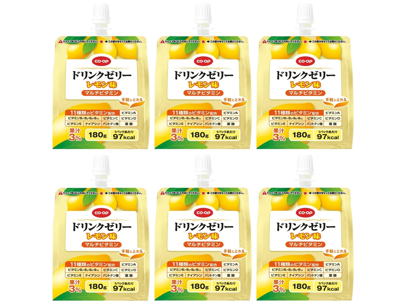 CO・OP ドリンクゼリーレモン味（マルチビタミン） 1箱(180g×6本入