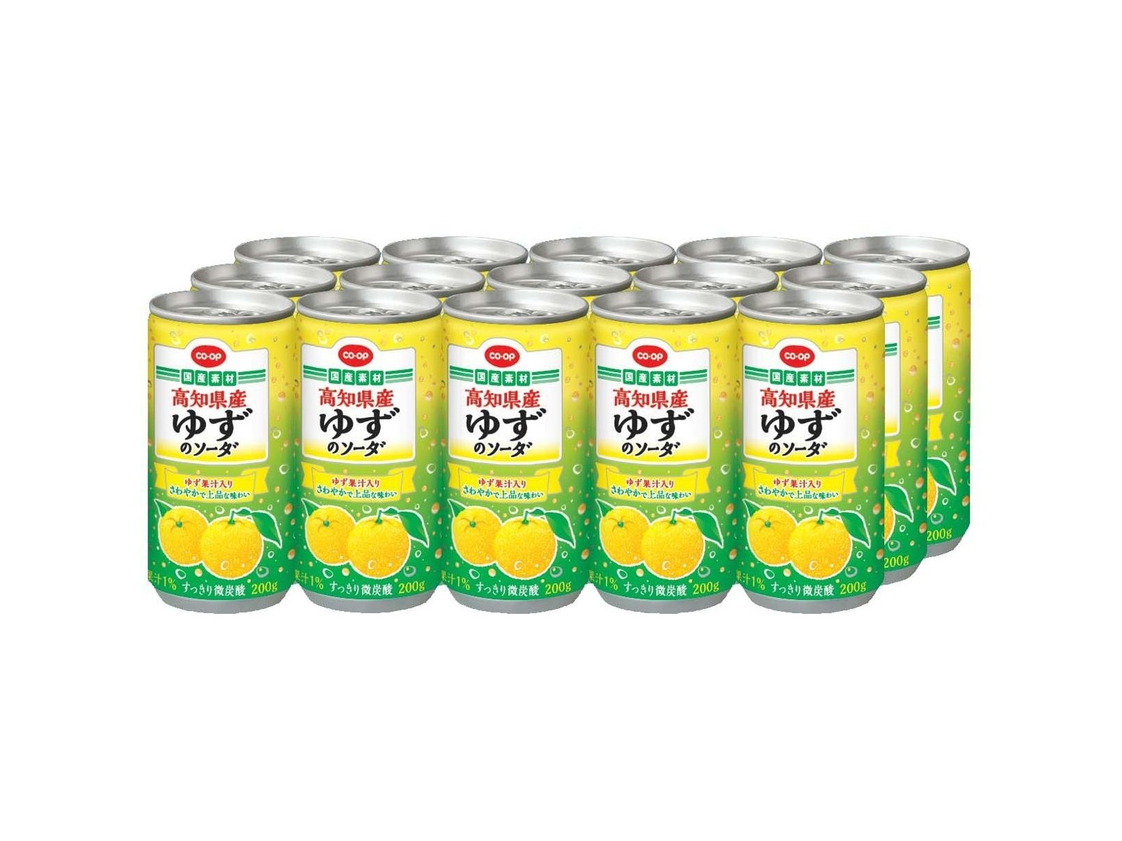 CO・OP 高知県産ゆずのソーダ 1箱(200g×15缶入)| コープこうべネット