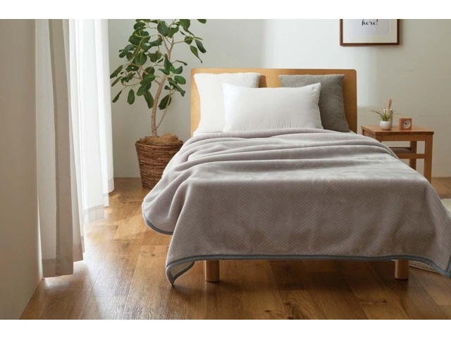 ニッケ 吸湿発熱ニューマイヤー毛布 1枚 グレー シングル