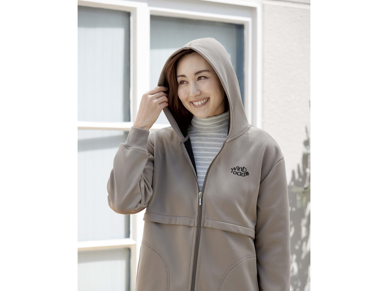 裏フリースストレッチロングパーカー 1枚 モカ L| コープこうべネット