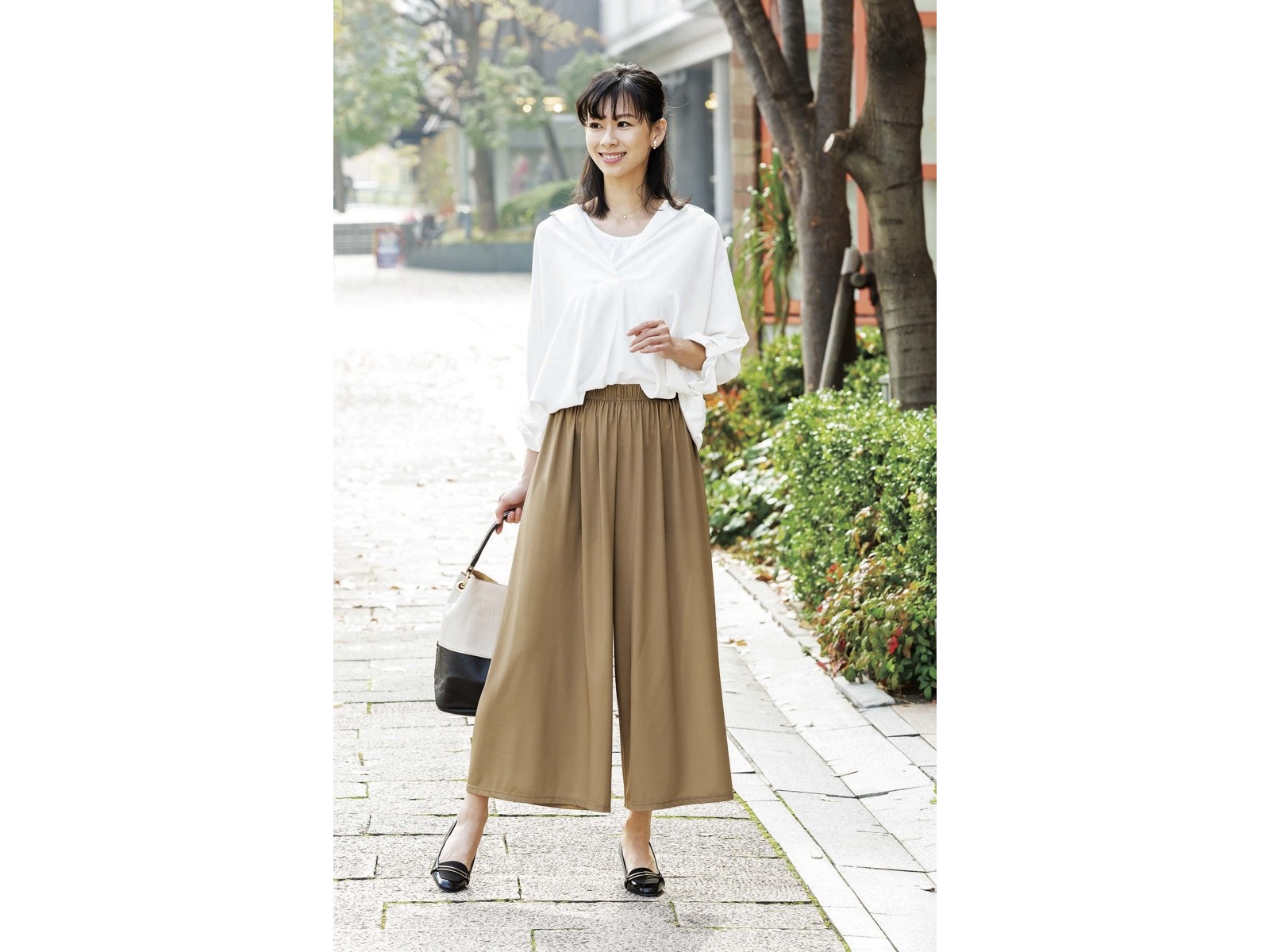 PT01 コットンパンツ COVA FIT ストレッチ 洗える ベージュ 46 GLORYGUY & Cachette｜