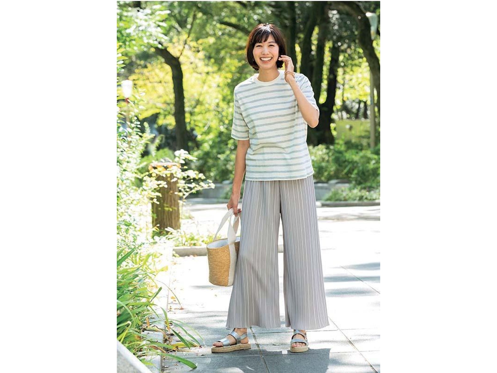 シワになりにくいワイドパンツ 1枚 ライトグレー M| コープ