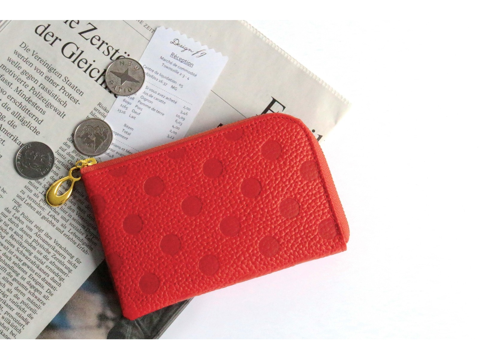 SB PAPAページミニトラッカーウォレット姫路レザー手染めRed/赤色 SB PAPAページミニトラッカーウォレット姫路レザー手染めRed