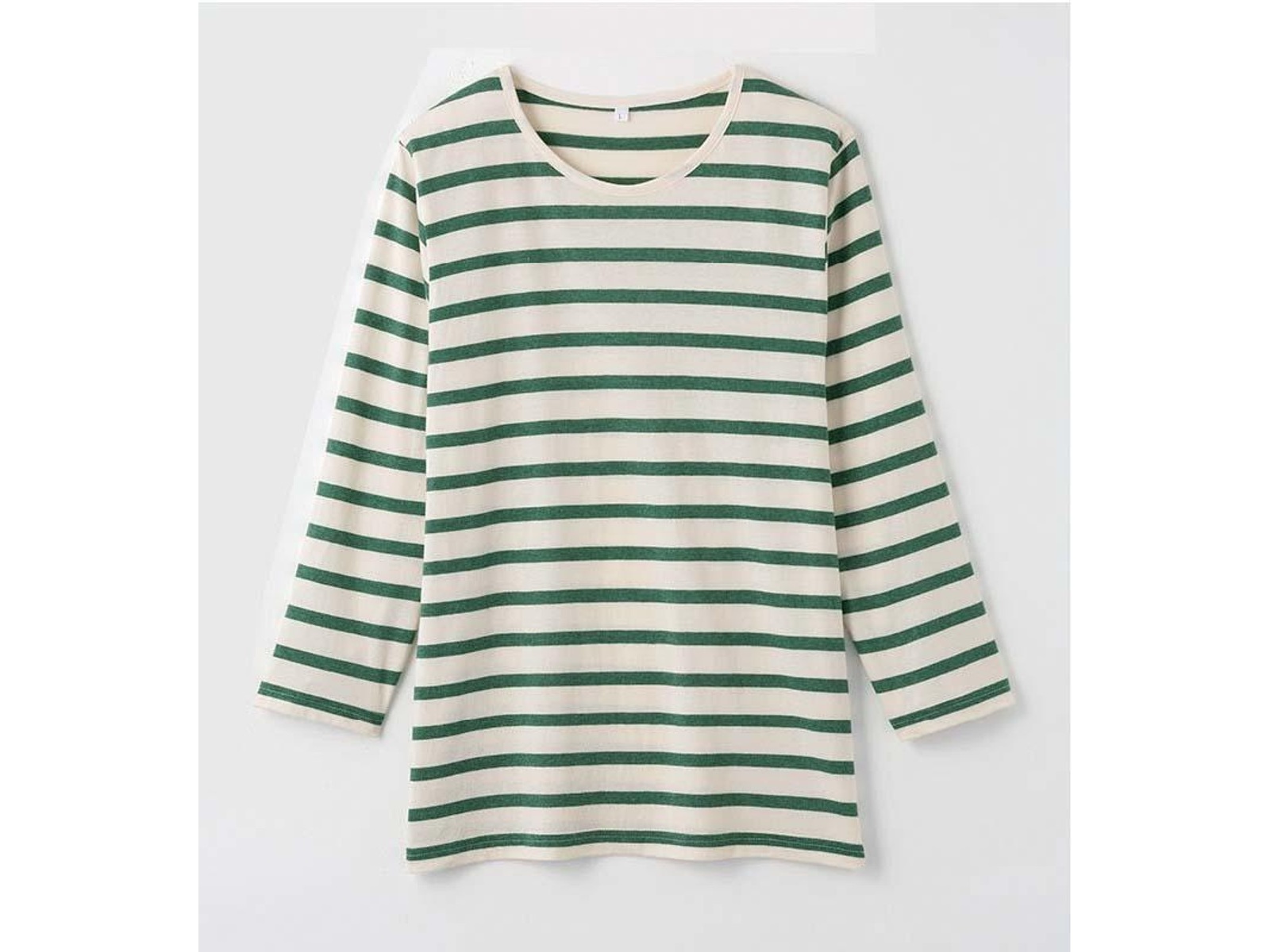 いんとよー 【ご予約分】 5点 インド綿想いやりコットン七分袖Tシャツ 1枚 生成×グリーン M