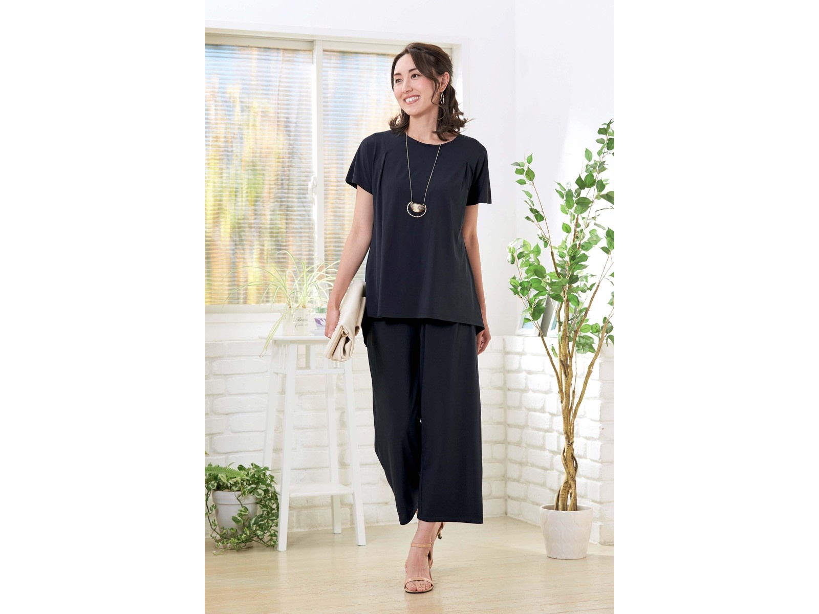 楽ちん細見えセットアップ 1セット ネイビー M～L| コープこうべネット