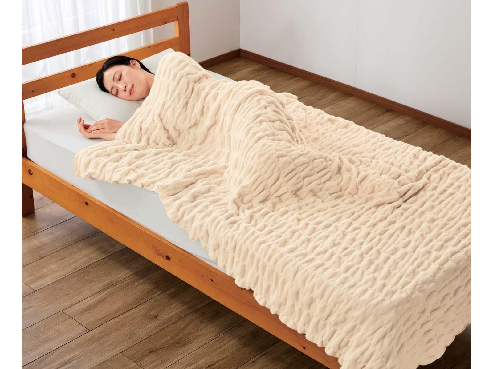 くしゅふわシルク混ケット 1枚 アイボリー シングル| コープこうべネット