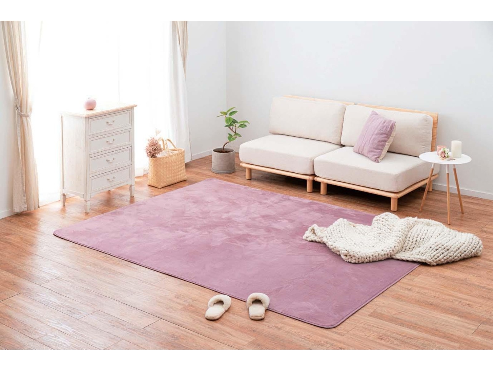 メレンゲタッチラグ 185×240 1枚 ピンク 約185×240cm| コープこうべ