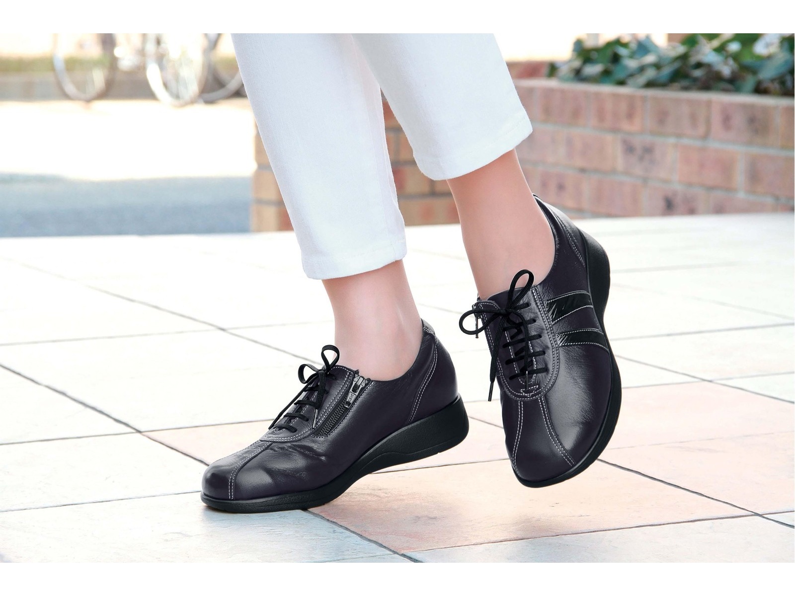 高井さんの靴＞5E牛革軽量コンフォートシューズ 1足 ブラック 23