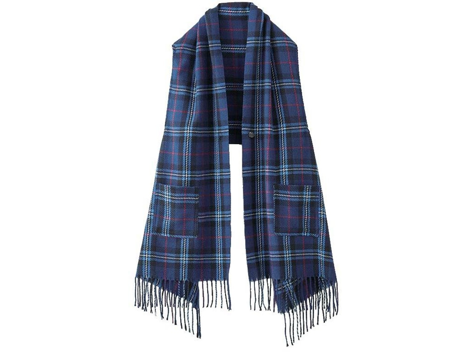 ストールベスト 1枚 ネイビーチェック 幅約58×長さ約200cm