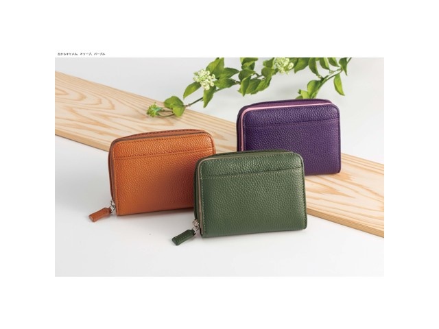 わけあり牛革コイン分け二つ折り財布 1コ オリーブ| コープ
