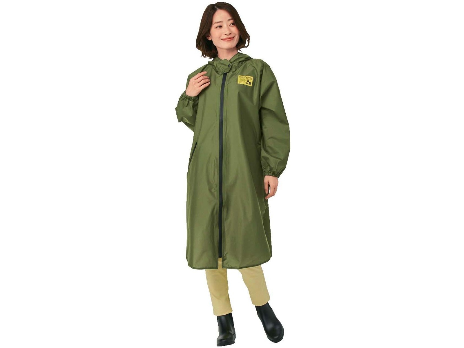 ゆったり防水レインコート 1枚 カーキ レギュラー| コープこうべ