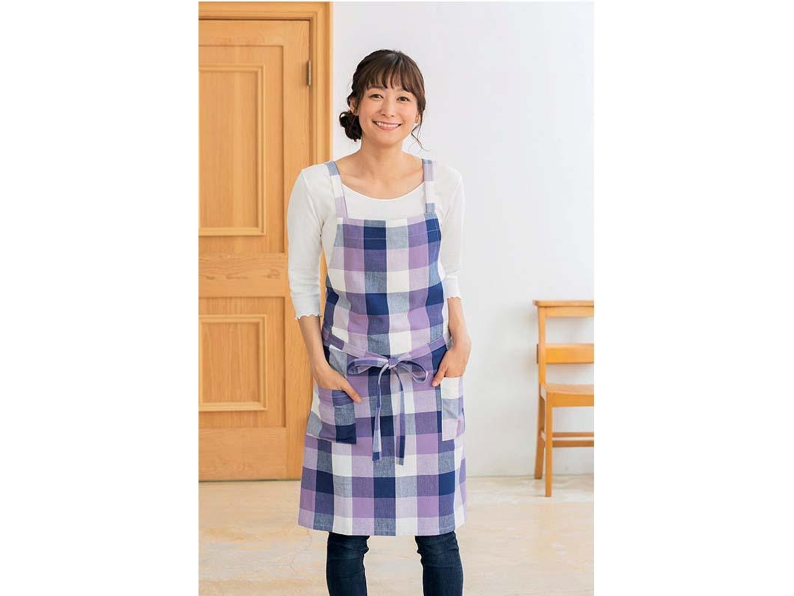 インド綿エプロン 1枚 パープル M～L| コープこうべネット