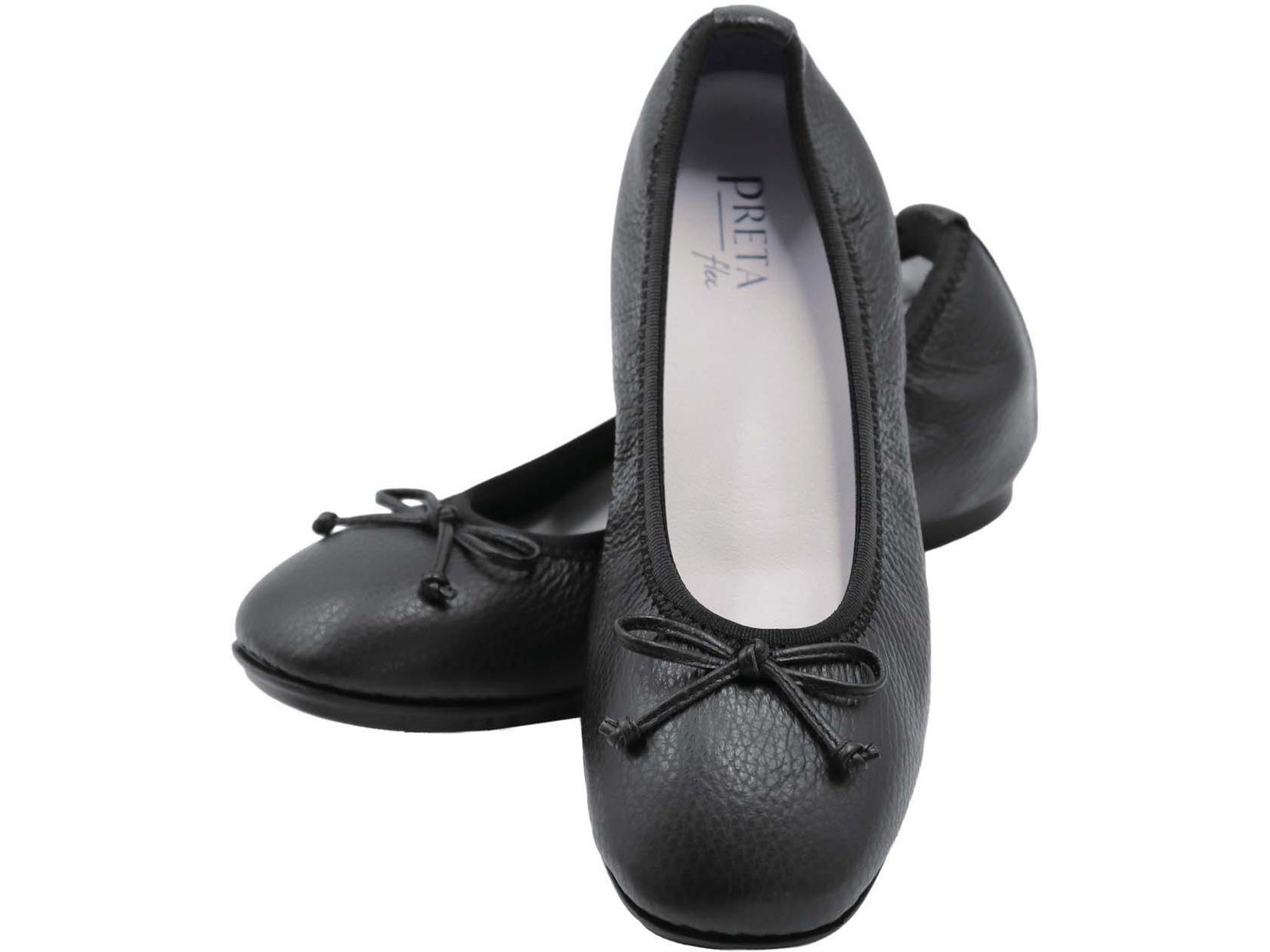PRETA flex プレタフレックス黒エナメル バレエシューズ 24.0 cm プレタフレックス PRETA flex レディース モカシン カジュアル
