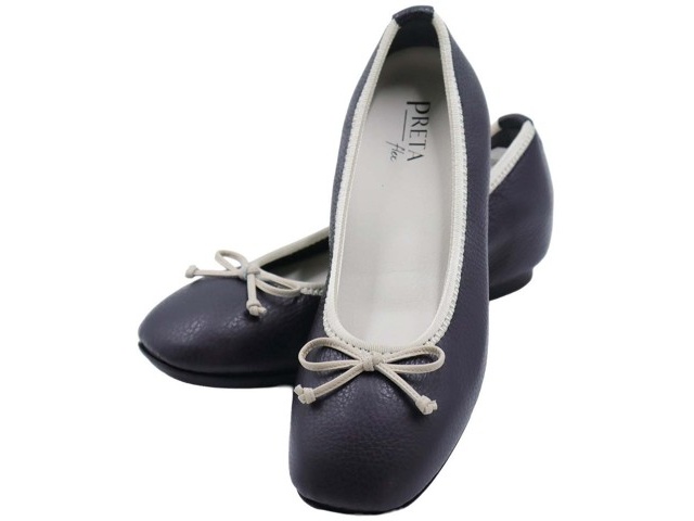 バレエシューズ黒 22.5 PRETA flex 日本製 牛革 イタリアンレザー バレエシューズ黒 22.5 PRETA flex 日本製 牛革 イタリアンレザー