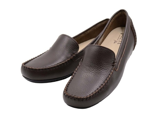 神戸 PRETA FLEX 牛革モカシンシューズ 1足 ダーク