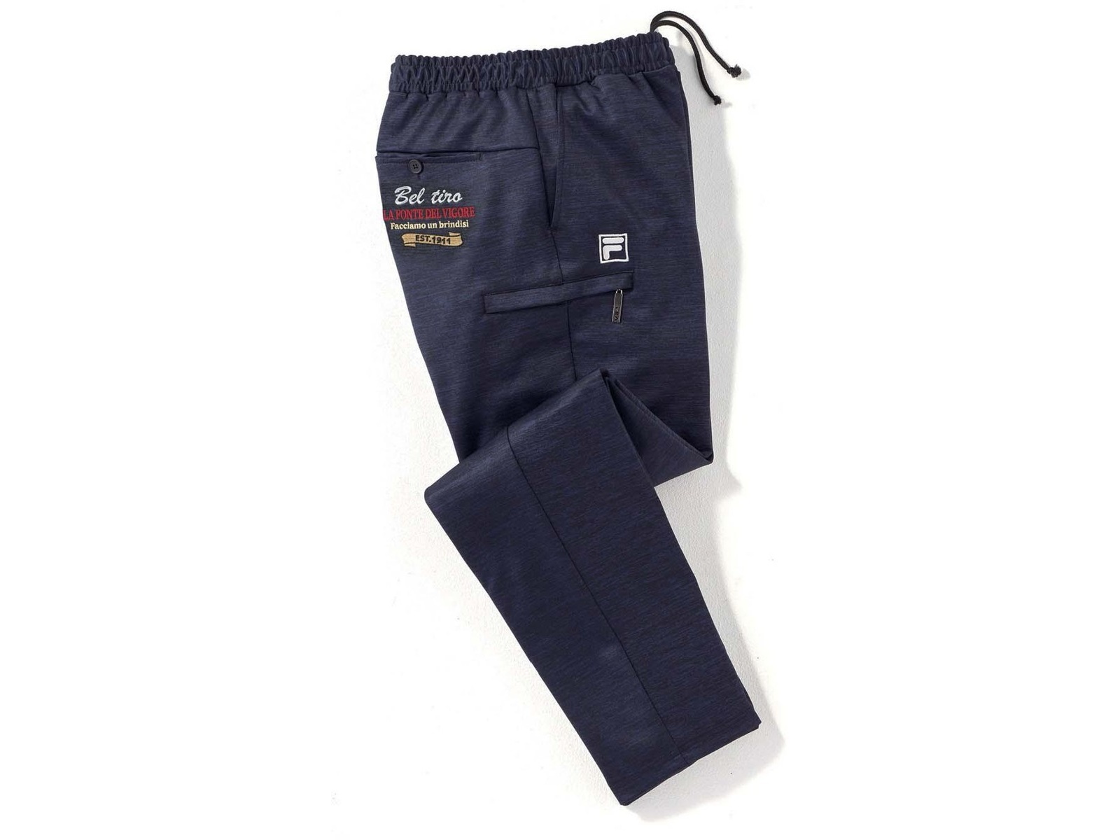 FILA＞年間使える杢調ジャージメンズパンツ 2色組 LL股下