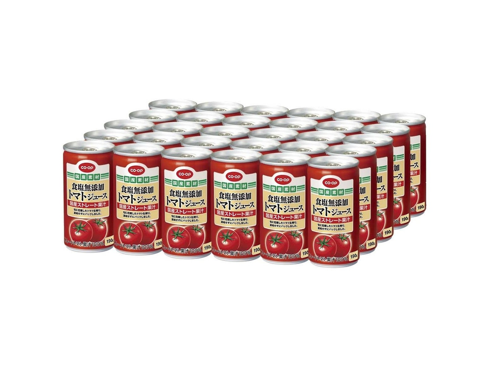 CO・OP 食塩無添加トマトジュース 1箱（190g×30缶入）| コープこうべネット