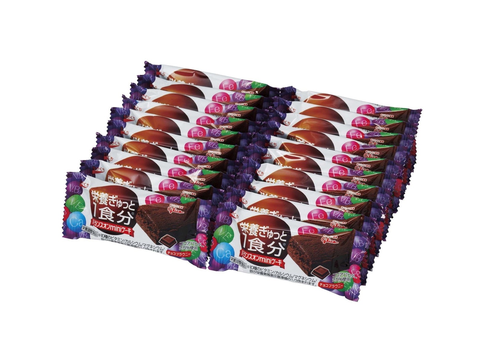 グリコ バランスオンminiケーキ〈チョコブラウニー〉 1箱（20コ