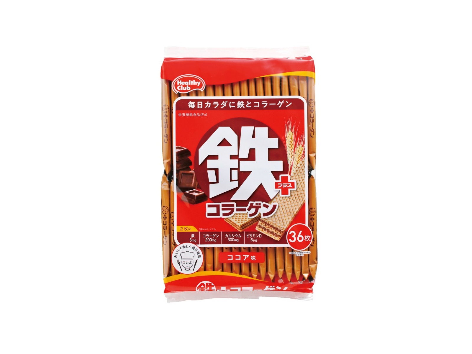 ハマダコンフェクト 鉄プラスコラーゲンウエハース 36枚入