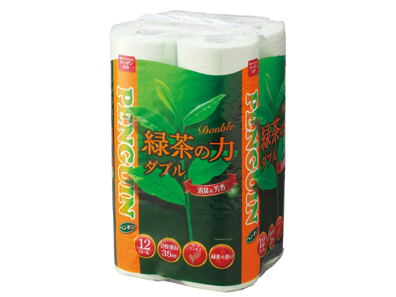 丸富製紙 緑茶の力ペンギンティーフラボンダブル(2枚重ね