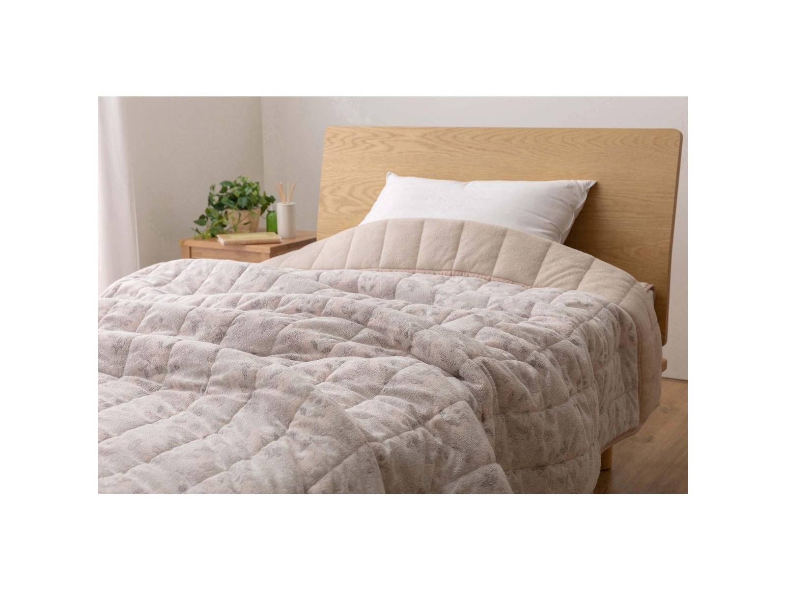 ニッケ コットンパイルキルトケット 1枚 ベージュ シングル| コープ