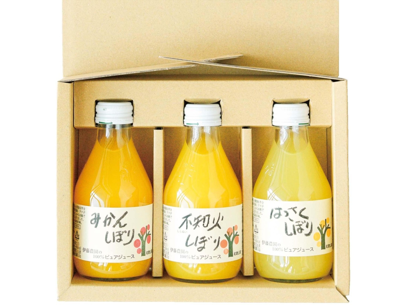 伊藤農園 100％ピュアジュース 3本セット 180ml（瓶）×3本組