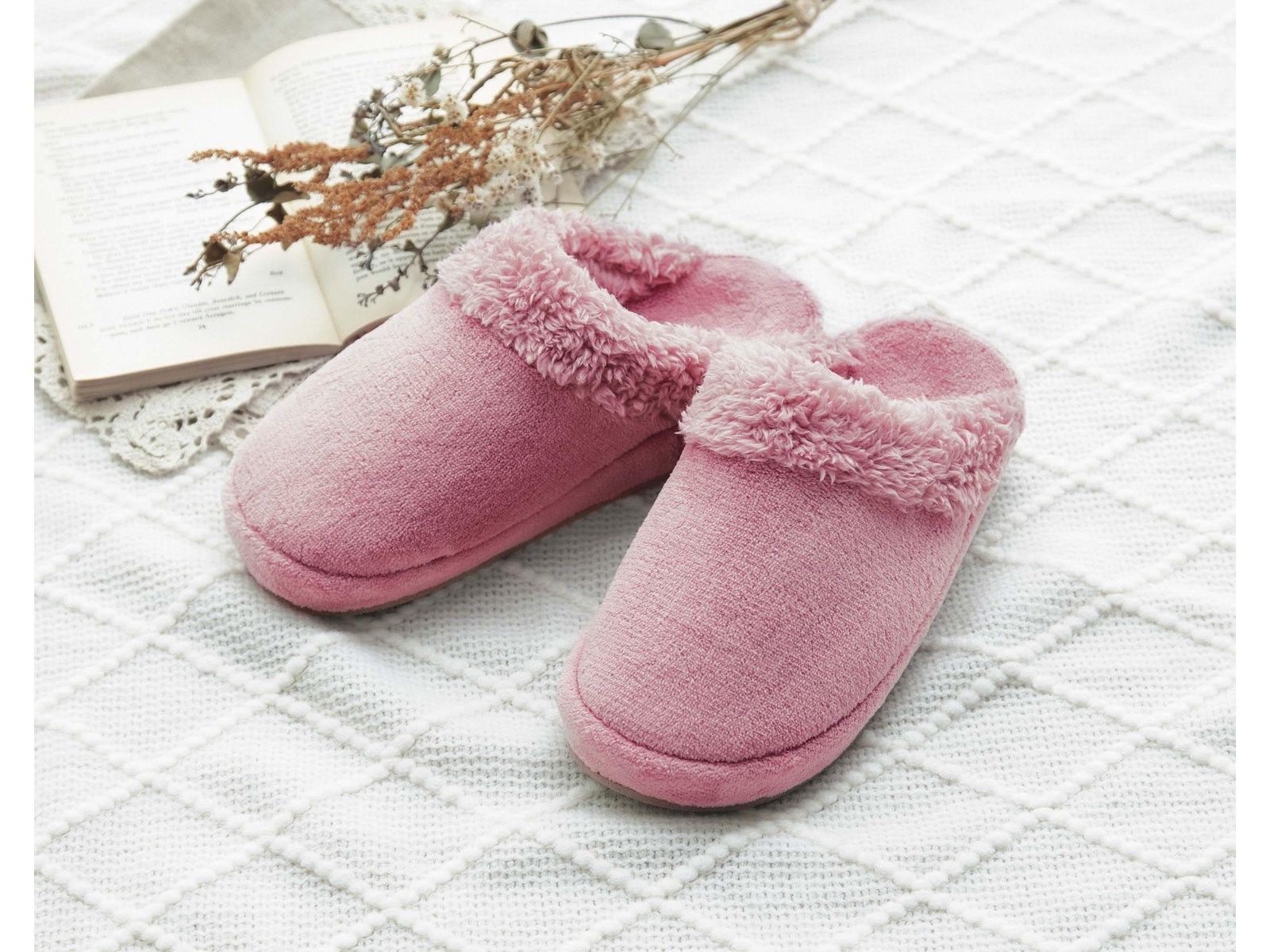 ぽかぽかフリース フィットスリッパ 1足 ピンク M| コープこうべネット