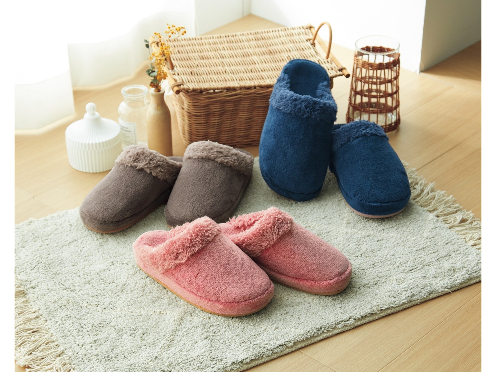 ぽかぽかフリース フィットスリッパ 1足 ネイビー L| コープこうべネット