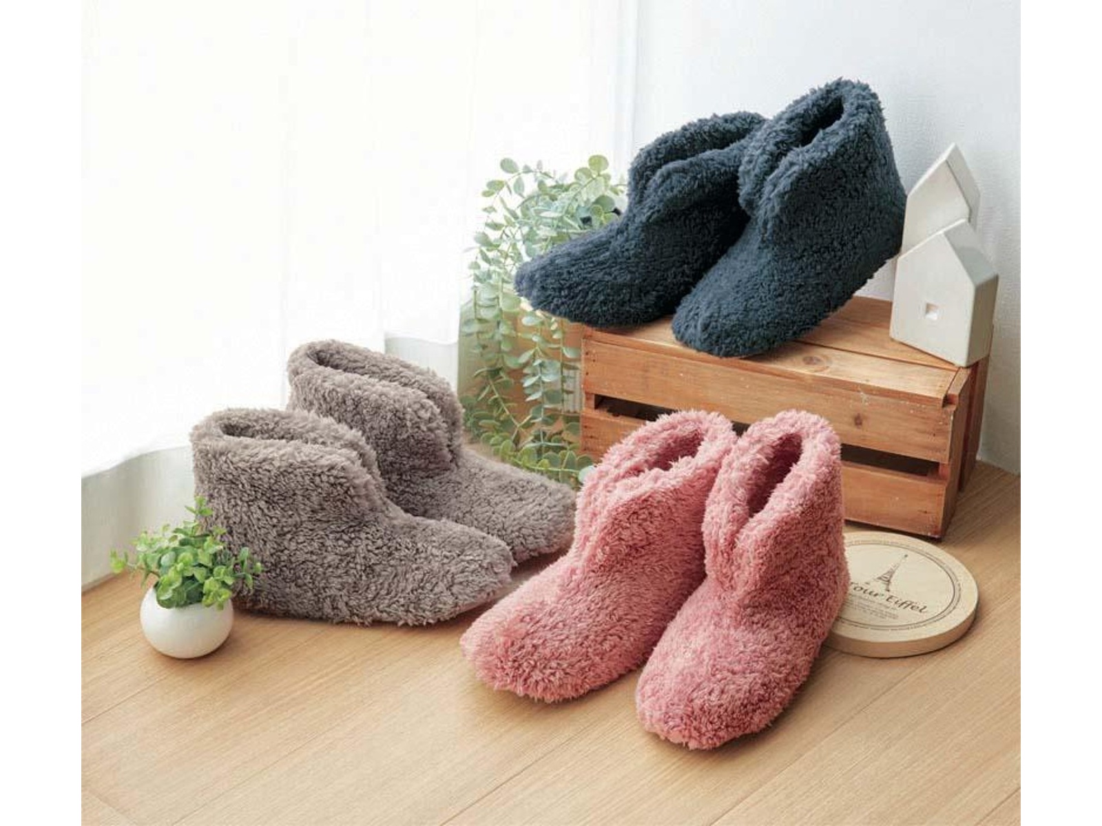 洗えるぽかぽかブーツスリッパ 1足 ピンク 適応サイズ：22～25cm