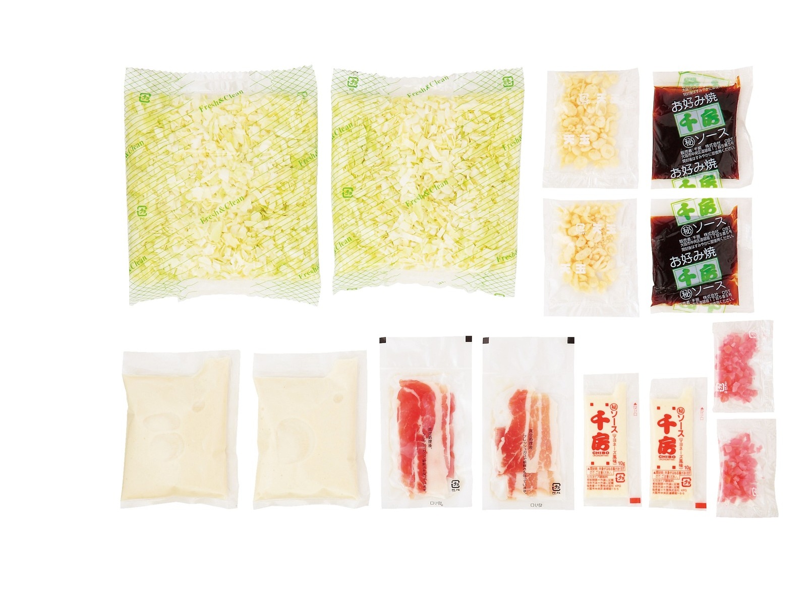 千房 生タイプお好み焼セット(豚肉入り) 426g(2人前 千房 生タイプお好み焼セット(豚肉入り) 426g(2人前