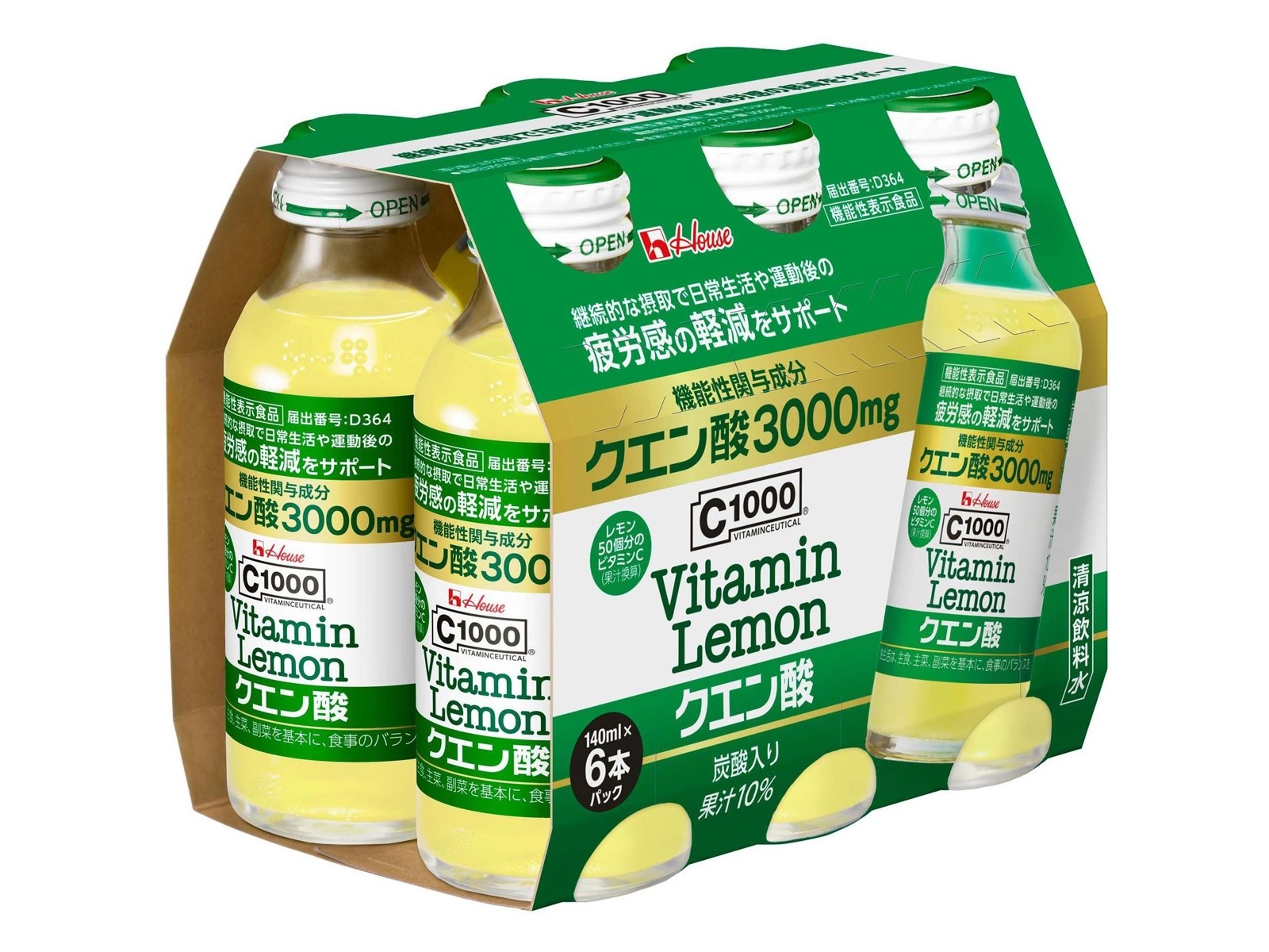ハウス C1000ビタミンレモンクエン酸 140ml×6本組| コープこうべネット