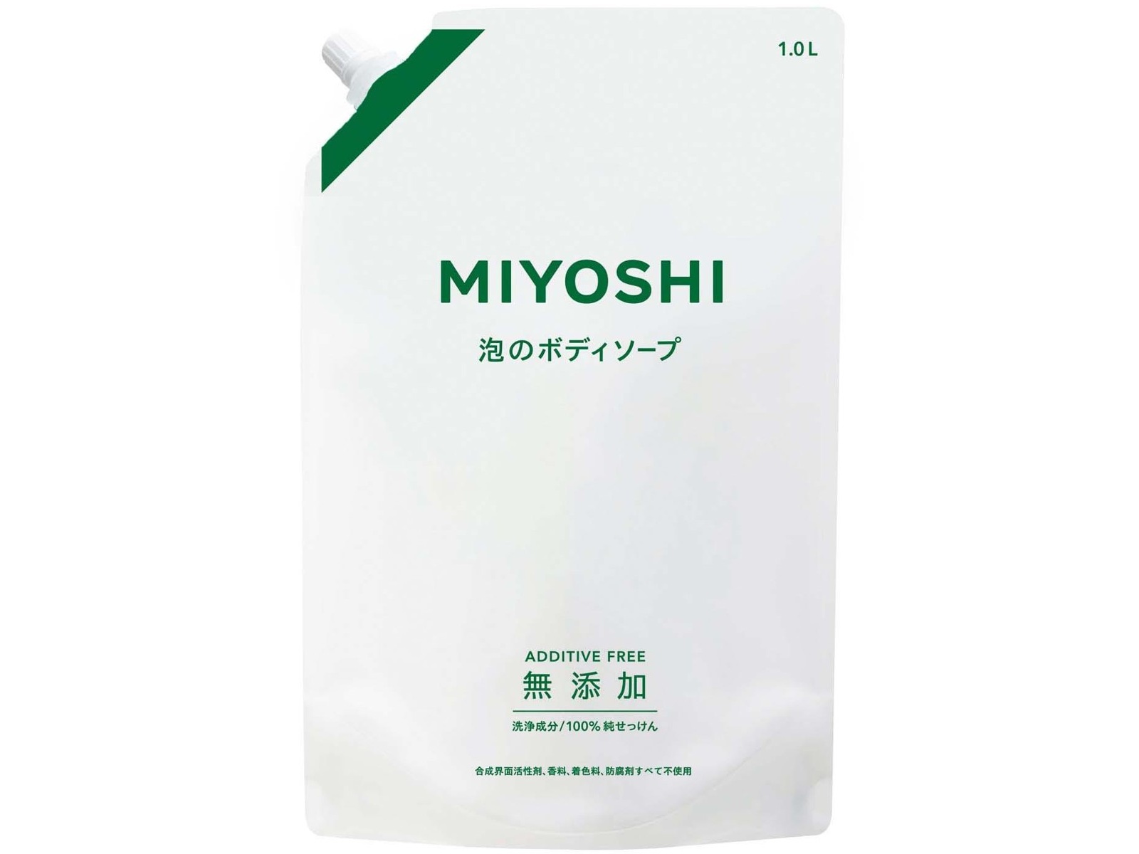 ミヨシ石鹸 MIYOSHI 無添加せっけん泡のボディソープスパウト 1000ml