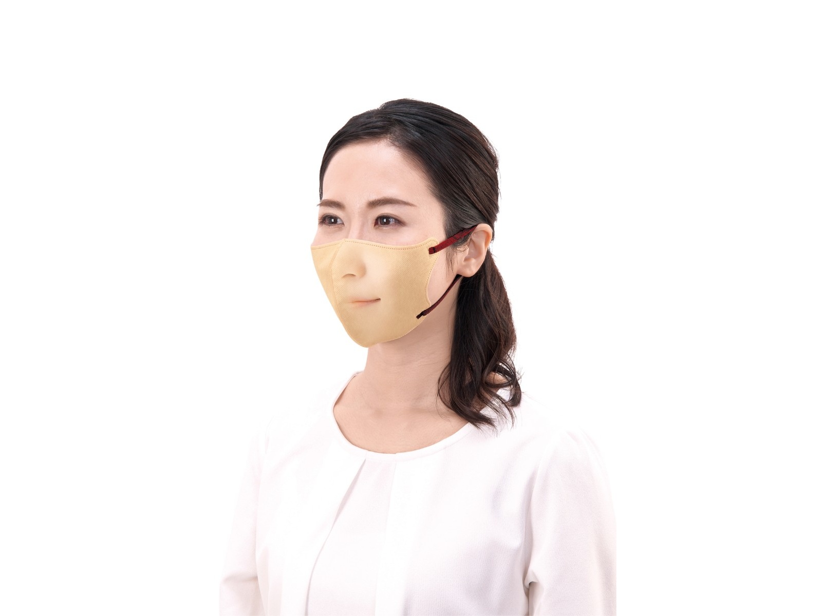 肌映え3Dマスク・モード 30枚入 ベージュ／ワインレッド| コープこうべ