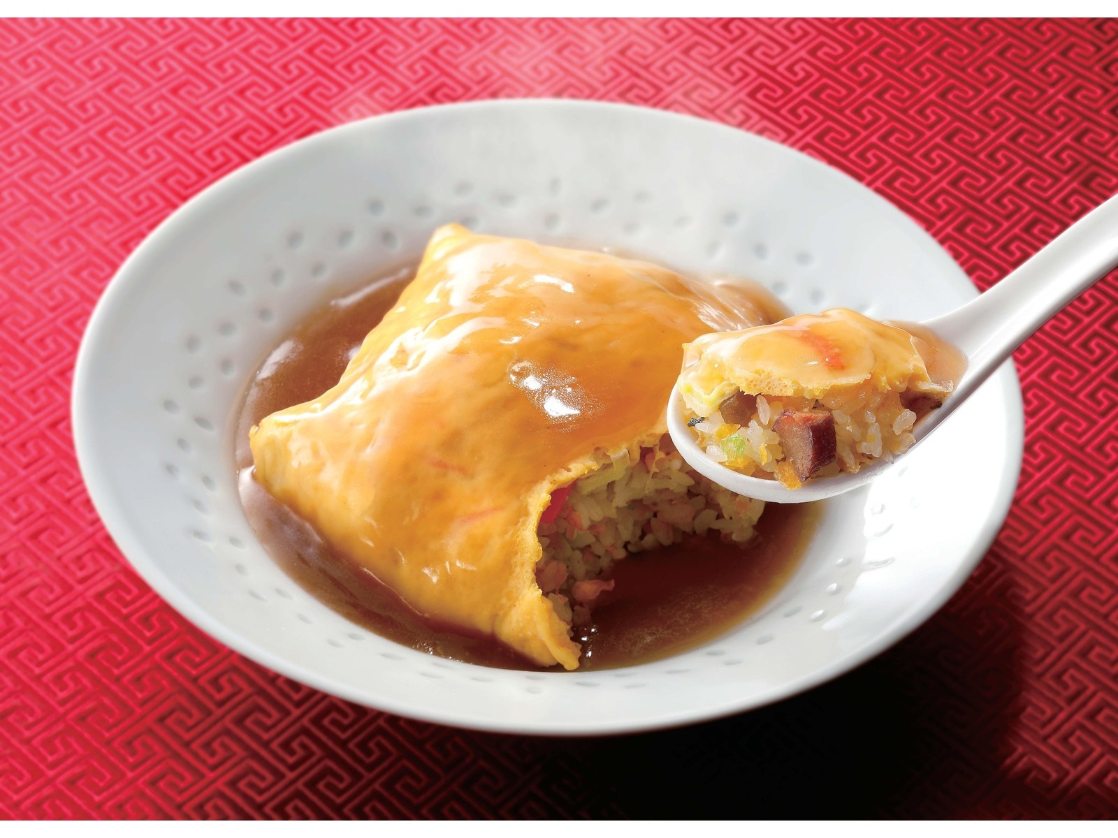 御園飯店 スぺ天～スペシャル天津飯～醤油あん(焼豚入り) 1人前（400g