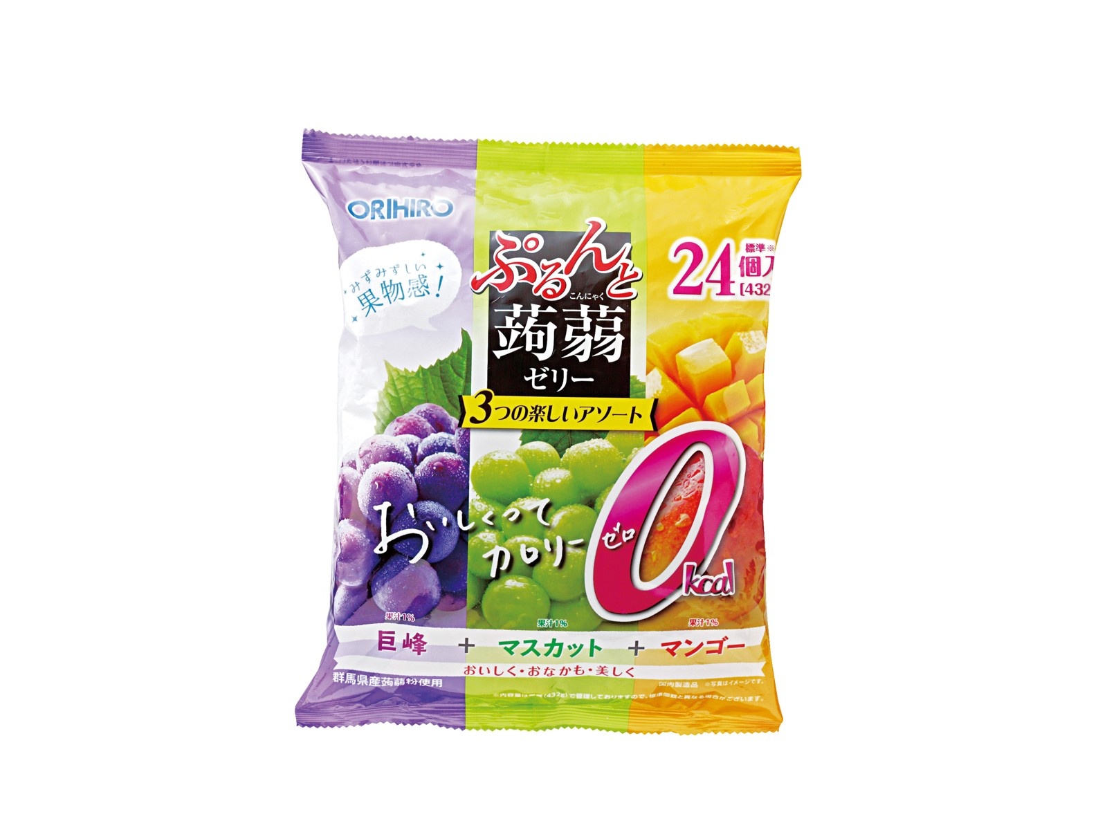 オリヒロ ぷるんと蒟蒻ゼリー 大袋 カロリーゼロ 432g（標準24コ入