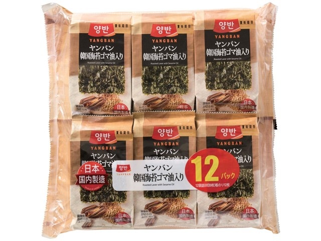 白子 ヤンバン韓国海苔 8切8枚12袋| コープこうべネット