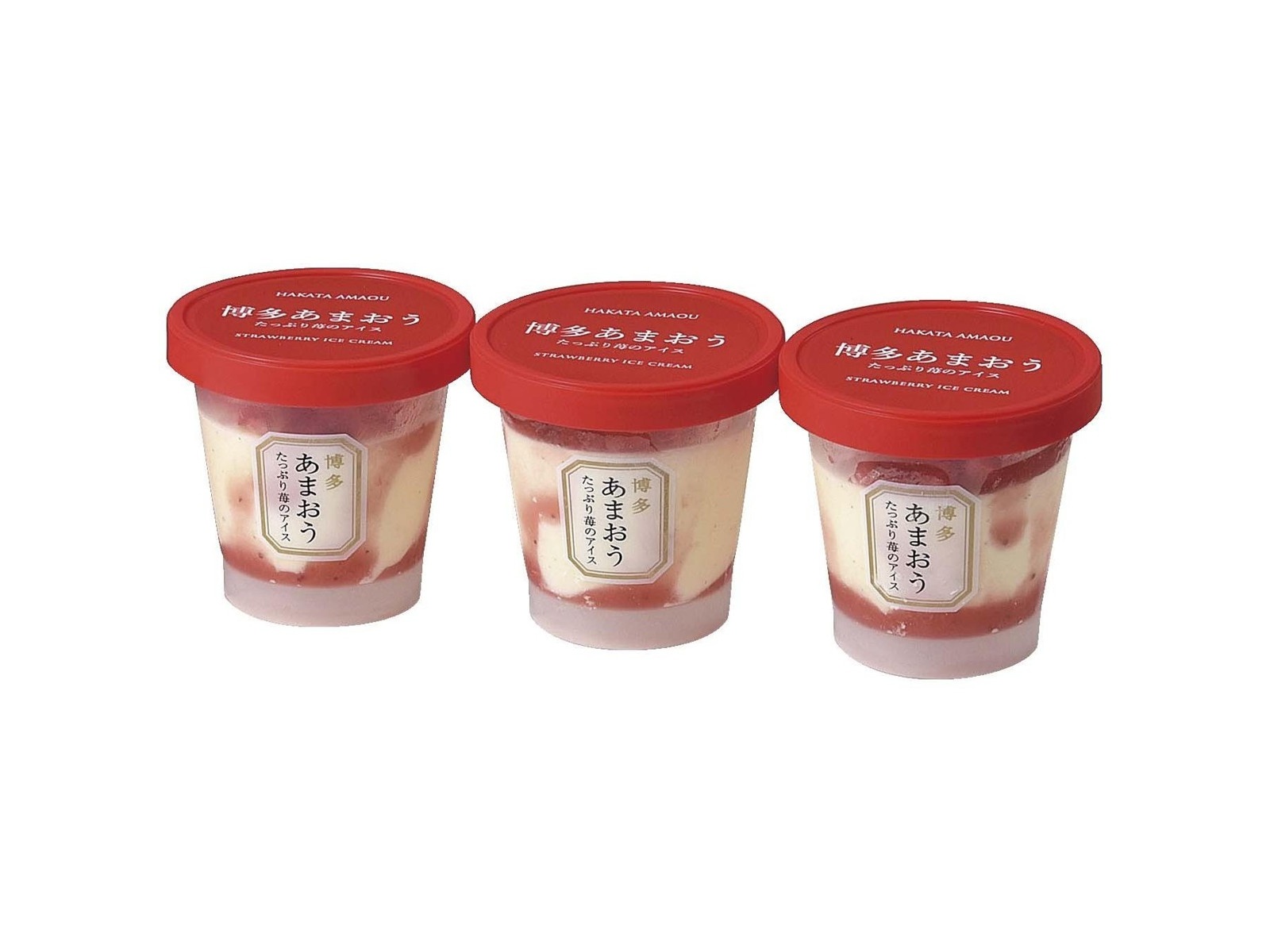 ヤバケイ 博多あまおう たっぷり苺のアイス 1箱（74ml×3コ入
