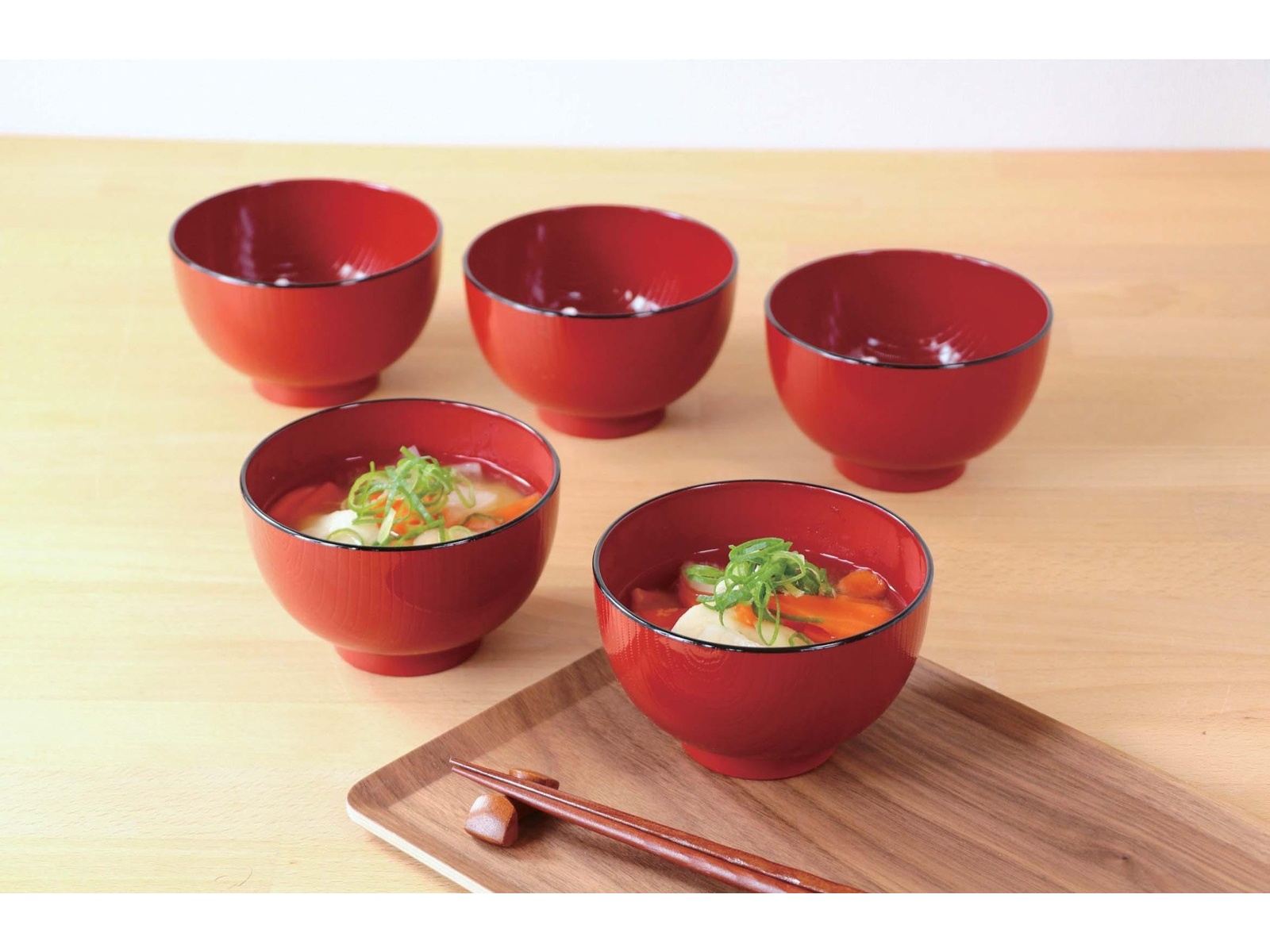 会津塗 レンジ食洗機小萩木目汁椀 5コ組 | コープこうべネット