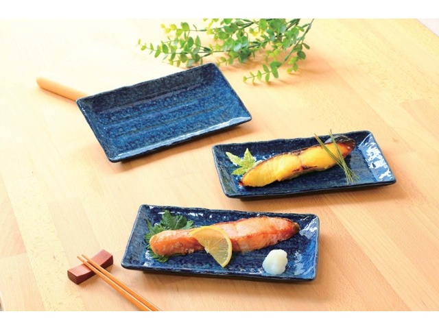 美濃焼 紺窯変切り身皿 3枚組| コープこうべネット
