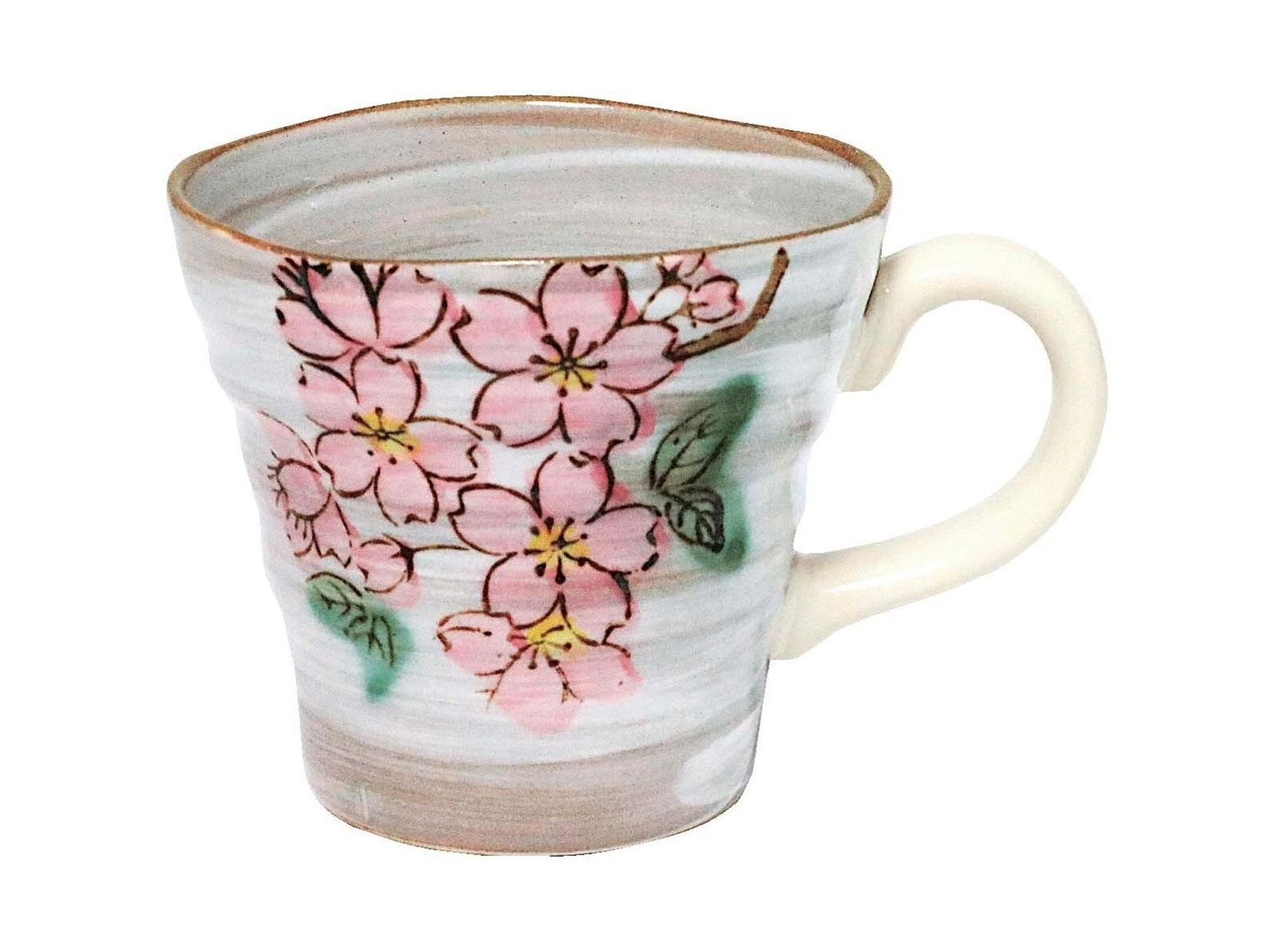 古美濃 馬上杯 美濃焼 お茶に合うマグカップ 桜 1コ| コープこうべネット