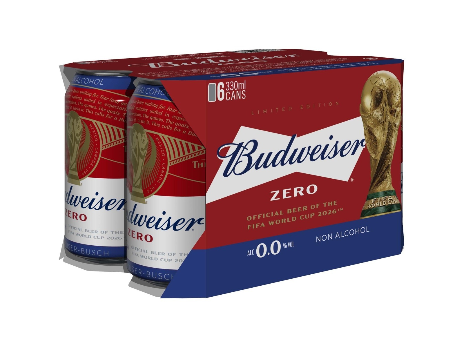 ABインベブジャパン バドワイザーゼロ 330ml×6缶組 | コープこうべネット