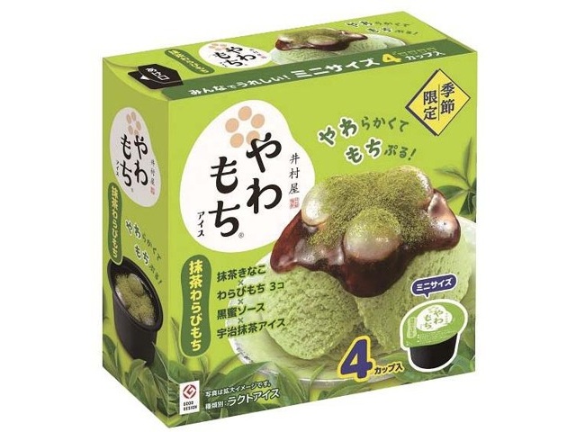 井村屋 やわもちアイス 抹茶わらびもち 1箱（80ml×4コ入）| コープ