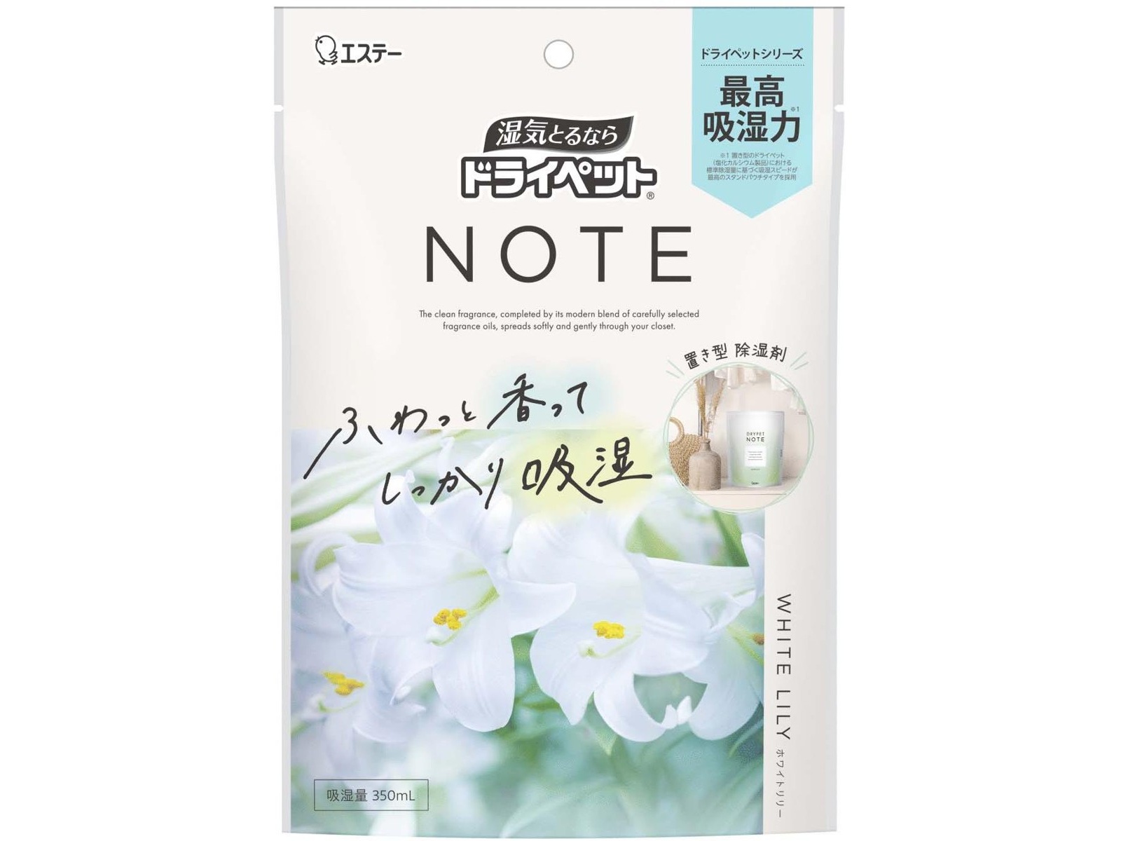 エステー ドライペット NOTE 置き型タイプ ホワイトリリー 350ml