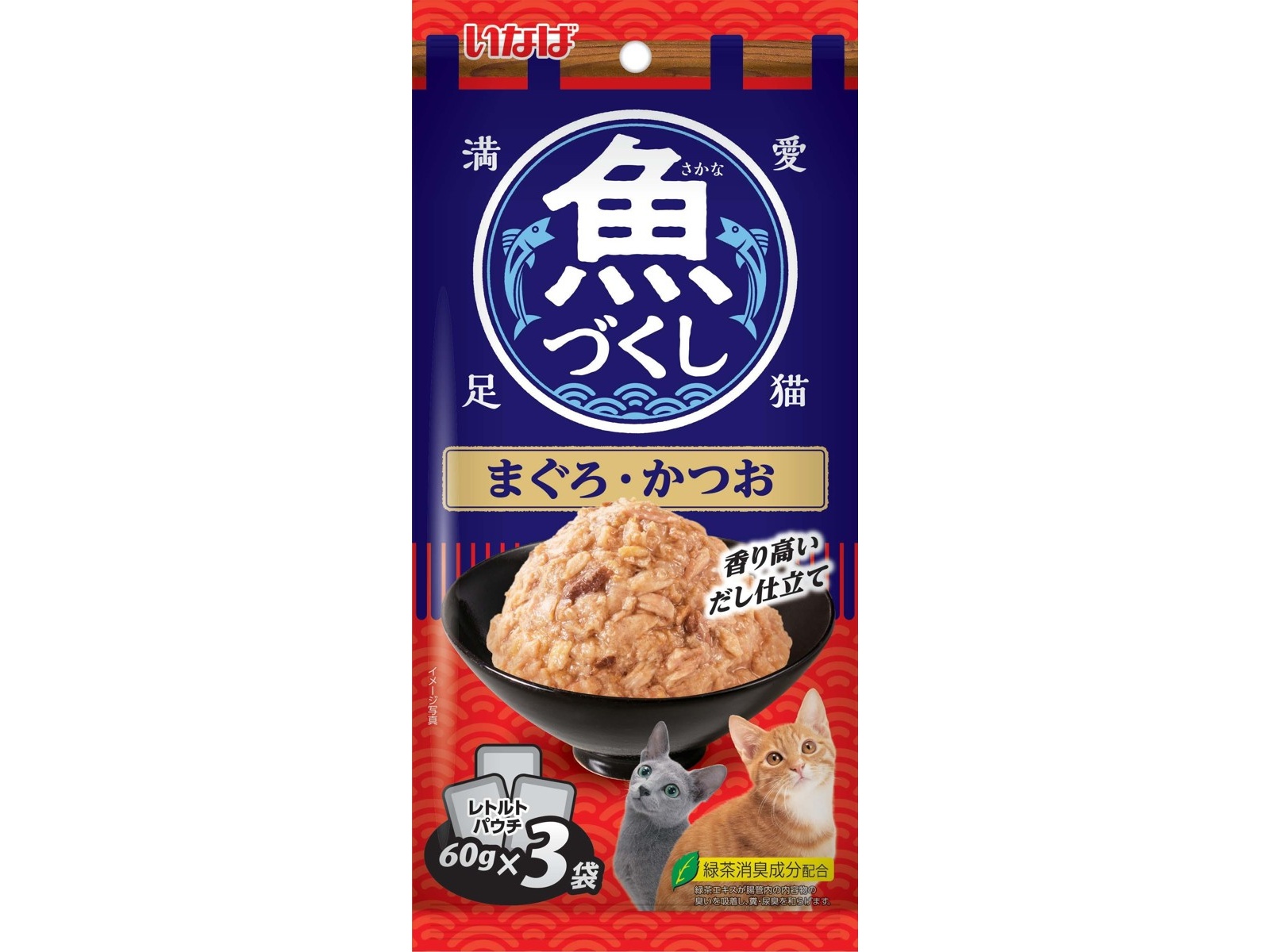 磯野カツオページ いなばペットフード 魚づくしまぐろ・かつお 60g×3コ組