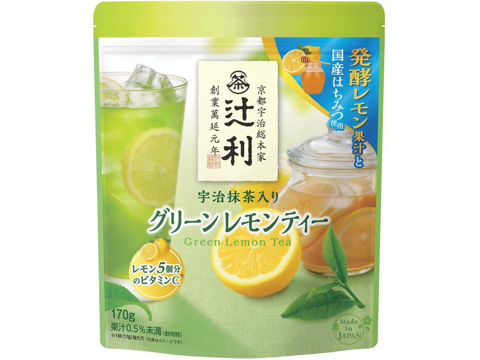 片岡物産 辻利 宇治抹茶入りグリーンレモンティー 170g | コープ