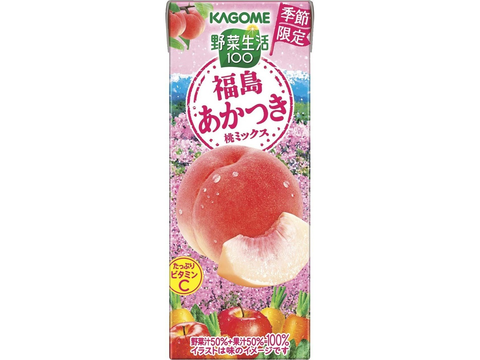 カゴメ 野菜生活100 福島あかつき桃ミックス 195ml×12本組| コープ