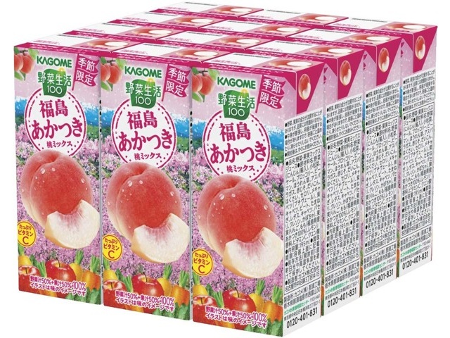 カゴメ 野菜生活100 福島あかつき桃ミックス 195ml×12本組 | コープ